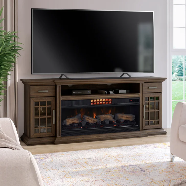 Everett 72 Electric Fireplace TV Console - Premium Entertainment Center