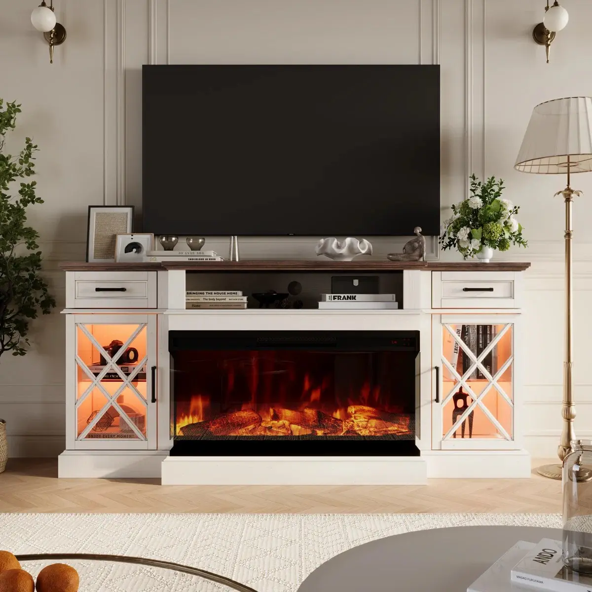 Tresanti Eloise 74 inch fireplace console guide