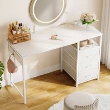 48" White Writing Desk - Modern Home Office Design